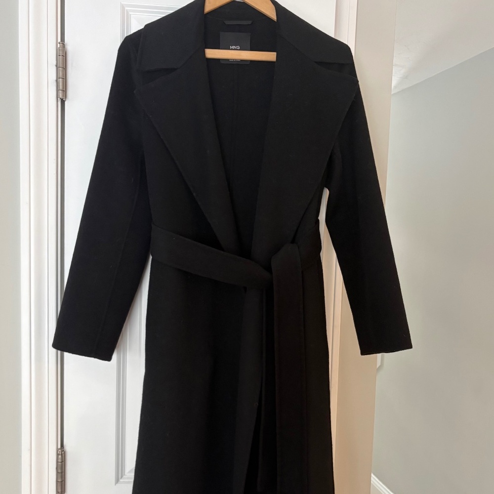 Women’s Mango Wool Blend Wrap Coat XXS